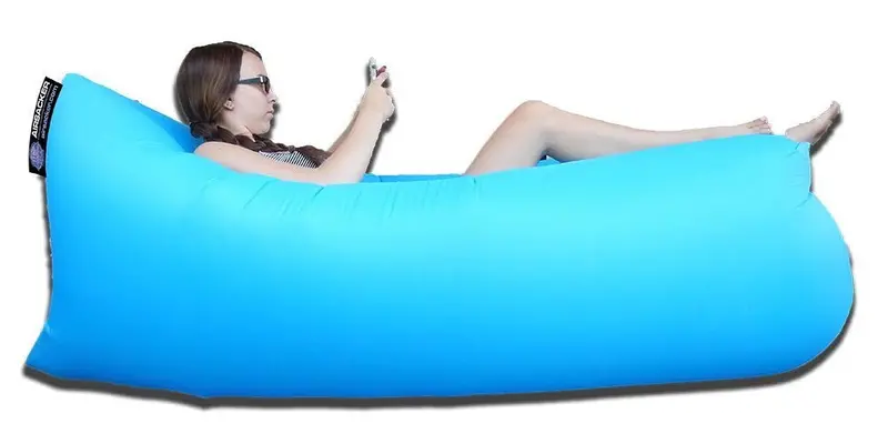Sky Blue Inflatable Hammock Lounger – Compact Pool Float & Air Chair 1