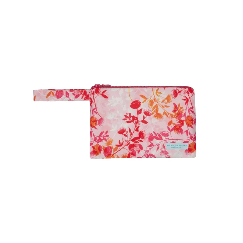 Small Botanical Print Pink Pouch 1