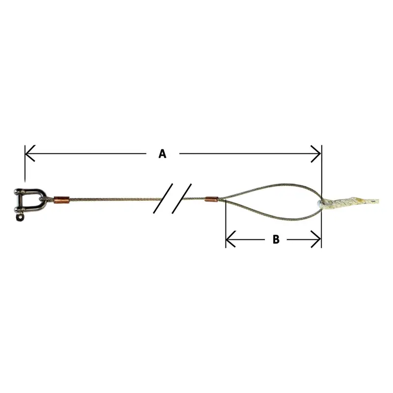 Solo Dinghy Wire Main Halyard – Pre-Spliced To 3-Strand Rope + 5Mm Captive Pin Shackle 1