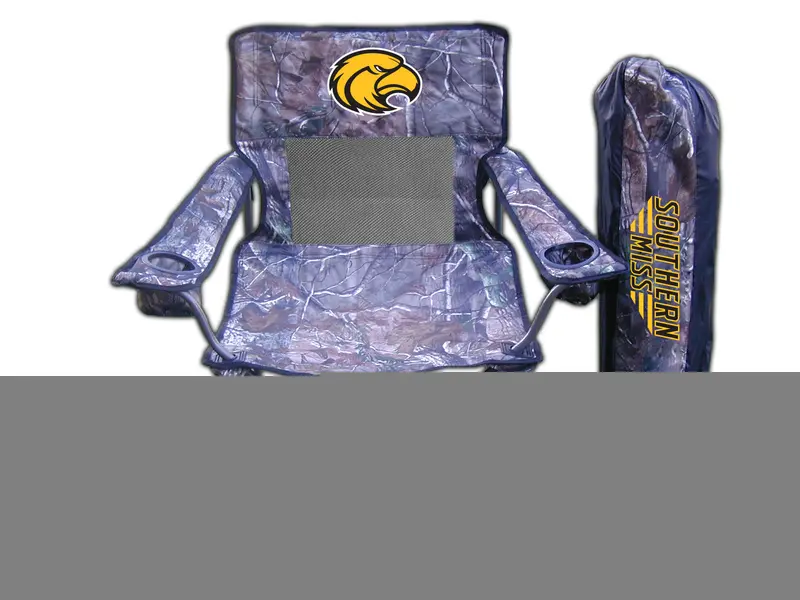 Southern Miss Golden Eagles Realtree Camo Folding Chair – Outdoor Game Day Seat 1