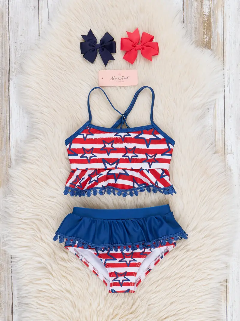 Star-Spangled Peplum Swimsuit For Girls 1