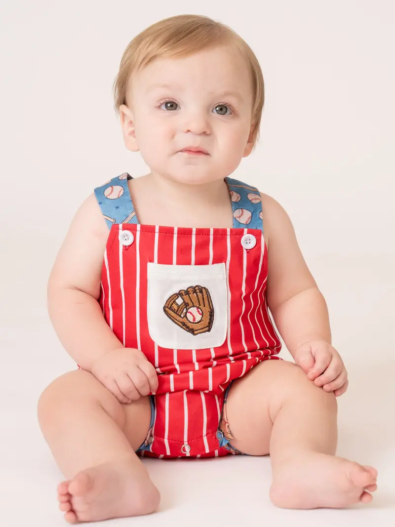 Stripe-Embellished Bubble Romper For Toddlers 1