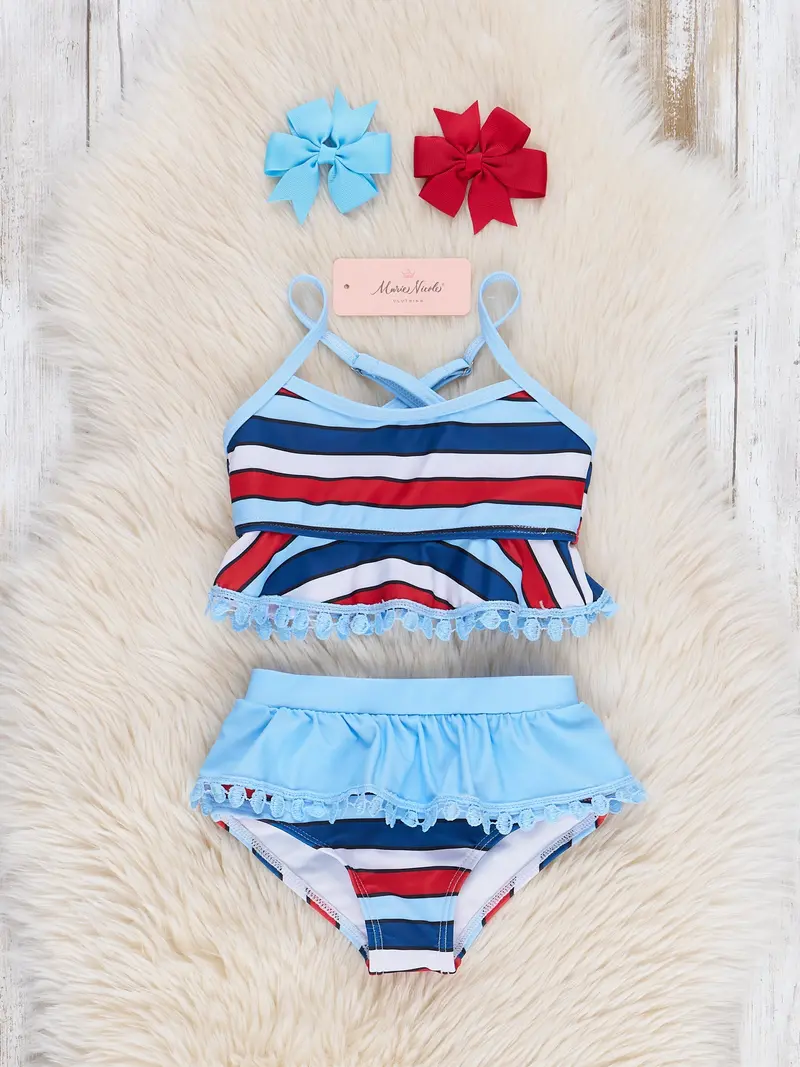 Striped Freedom Peplum Swimsuit 1
