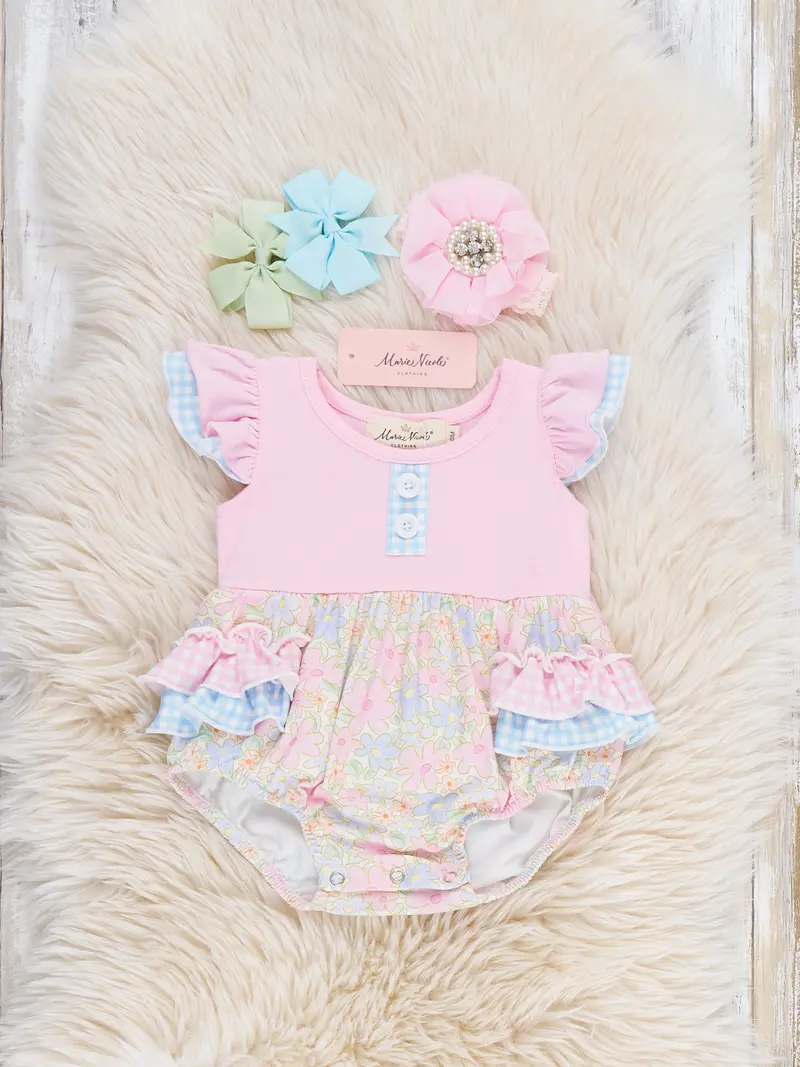 Sweet Meadow Floral Ruffle Romper 1