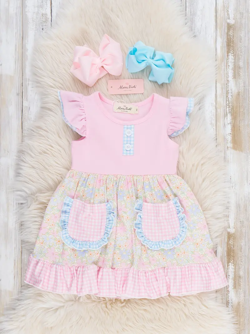 Sweet Meadow Pocket Detail Ruffle Dress 1