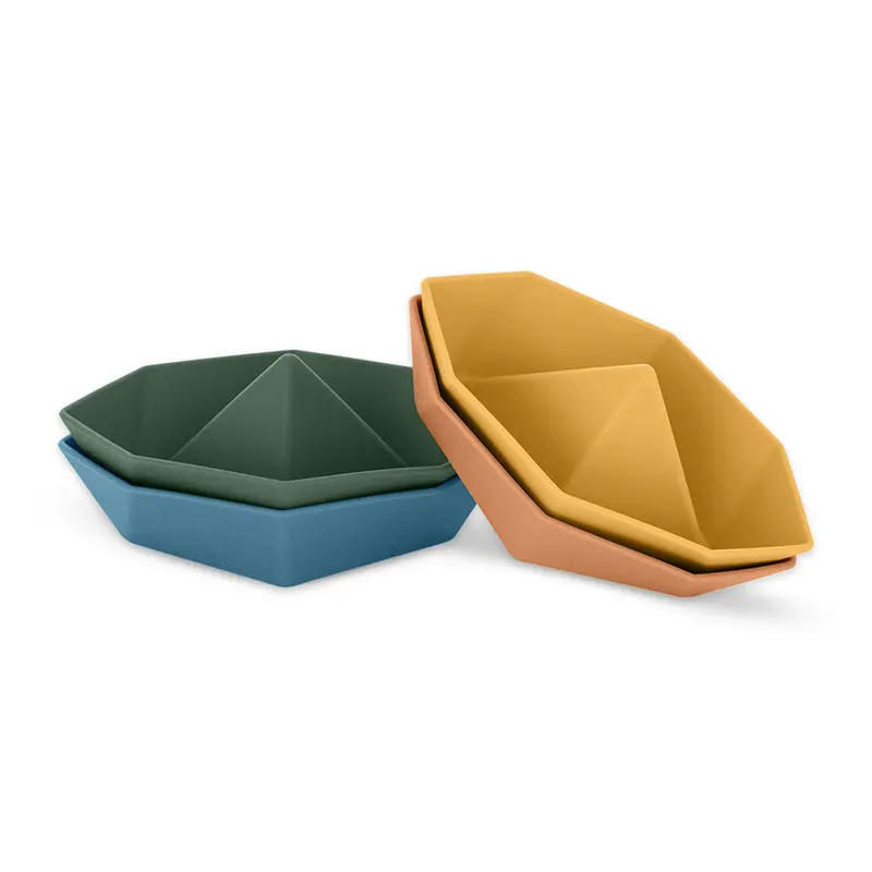 Take&Match Silicone Bath Boats – Set Of 4 Floating Sensory Toys (6M+) 1