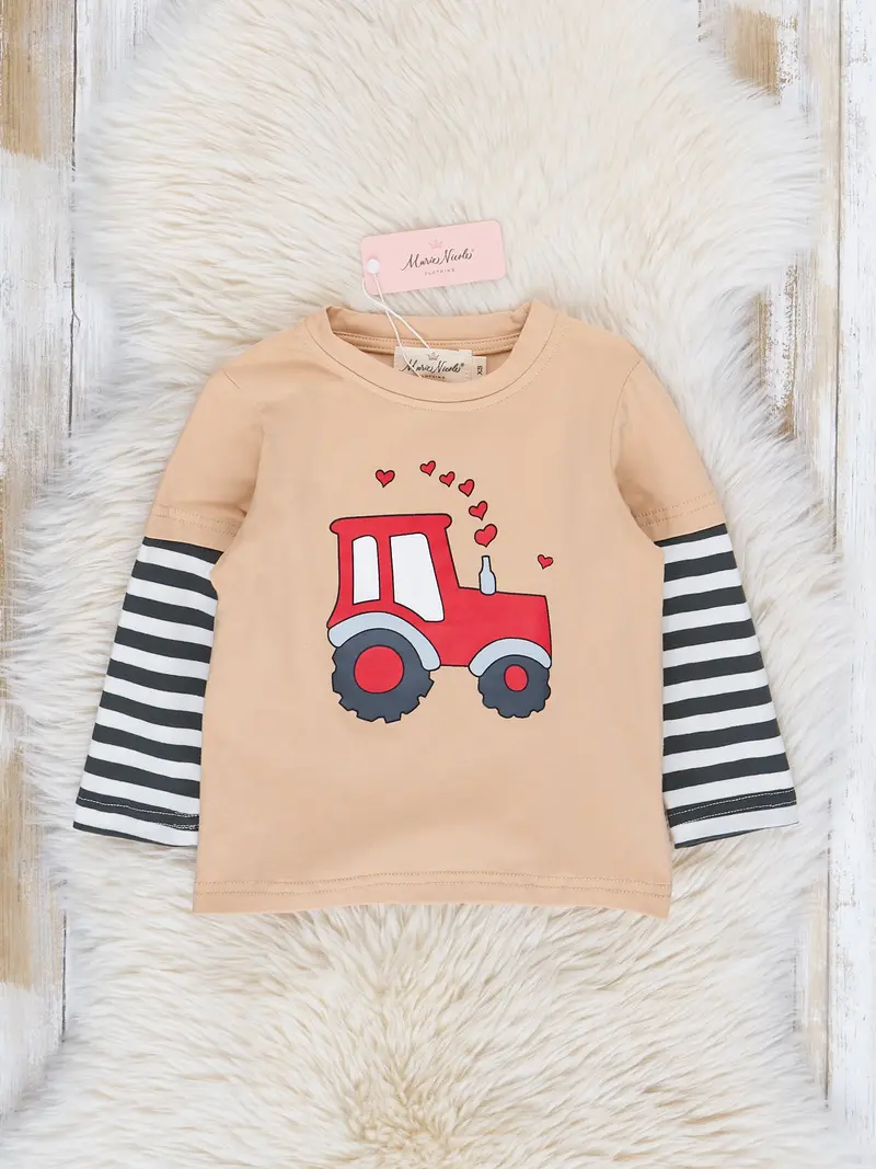 Tan Tractor Love Graphic Shirt For Infants 1
