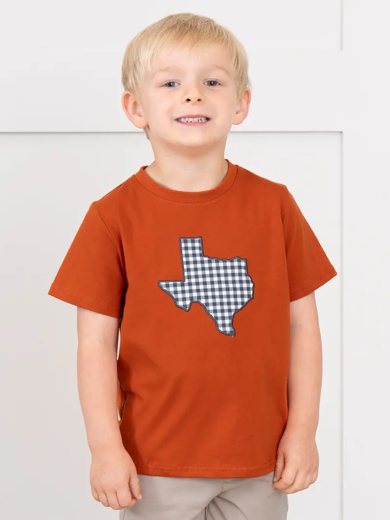 Texas Embroidered Gingham Short-Sleeve Shirt 1