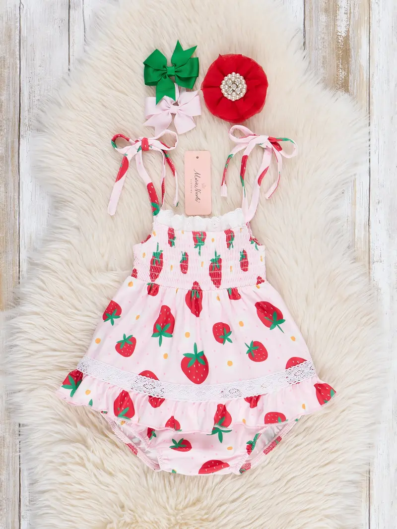 Tie-Front Strawberry Festival Bloomers Set 1