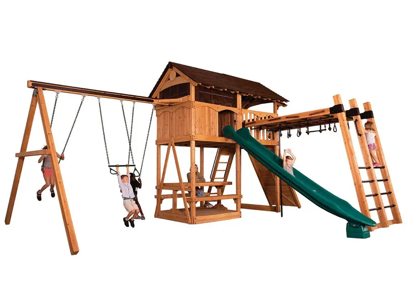 Titan Treehouse Xl Balanced 5-Station Swing Set 1
