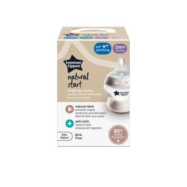 Tommee Tippee Natural Start Anti-Colic Baby Bottle – 150Ml, Birth Onward 1