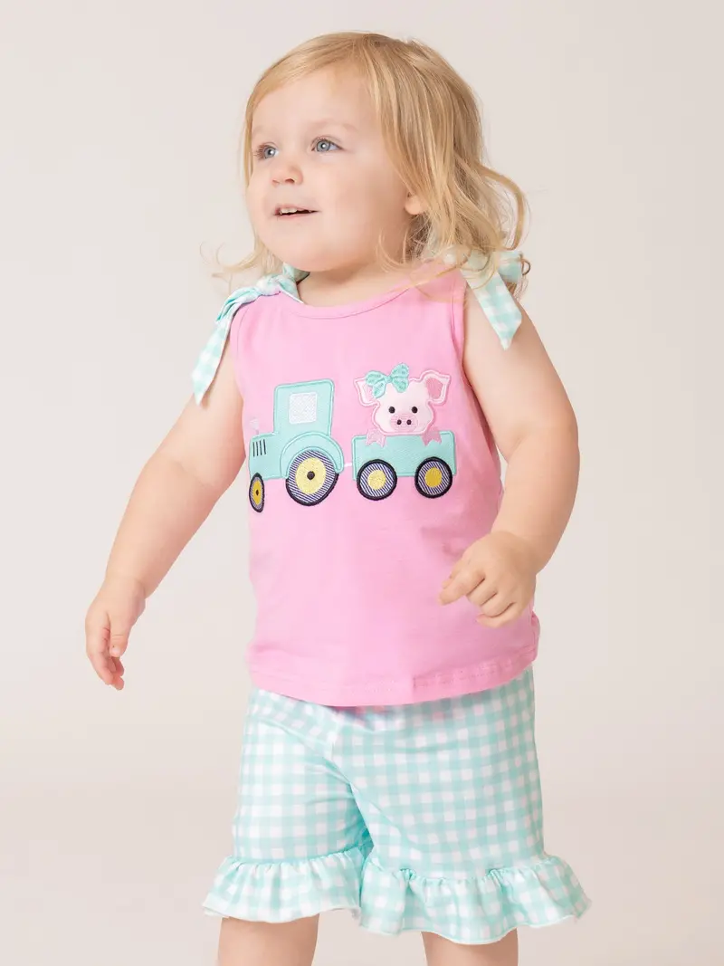Tractor Tots Embroidered Ruffle Outfit 1