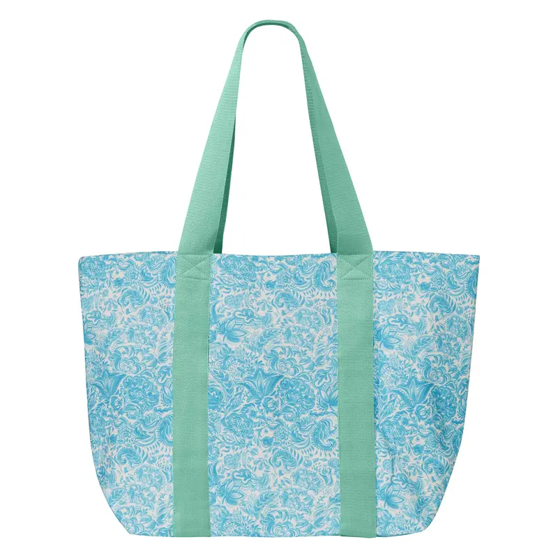 Turquoise Paisley Beach Tote Bag 1