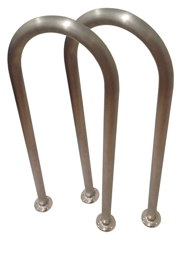 Two 18"H × 13"W Aluminum Grab Bars For Boats, Docks, And Marine Steps 1