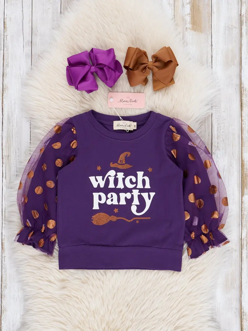 Violet Witch Party Polka Dot Top 1