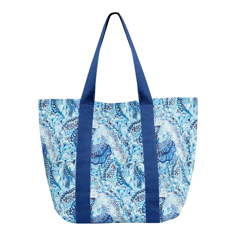 Wave-Design Beach Tote Bag 1