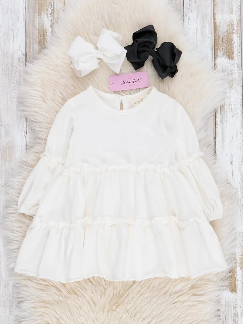 White Cotton Ruffle Tunic Top 1