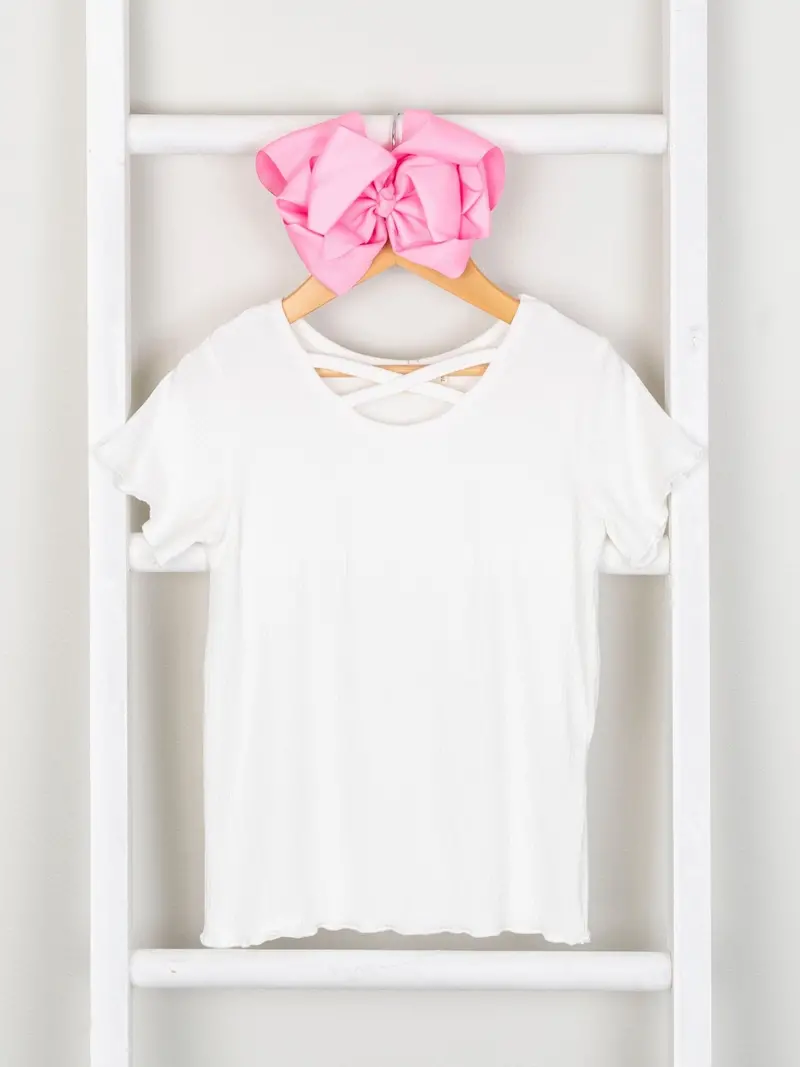 White Criss-Cross Sleeveless Top 1