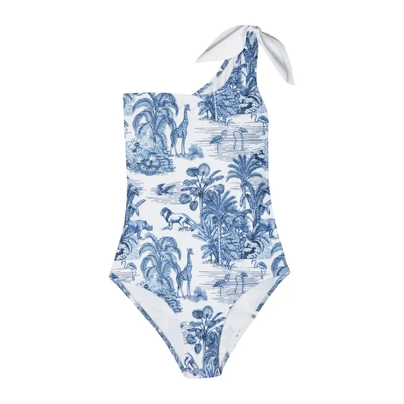 Women'S One-Shoulder Jungle-Print Swimsuit 1