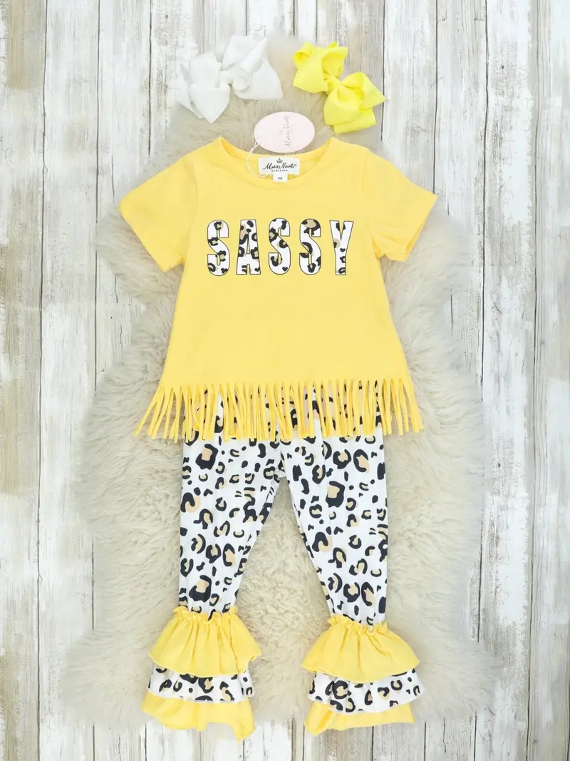 Yellow Leopard-Print Playful Outfit 1