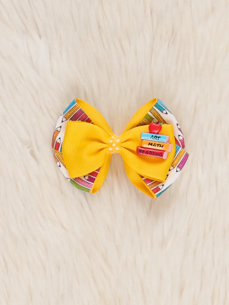 Yellow School Subjects Hair Accessory 1