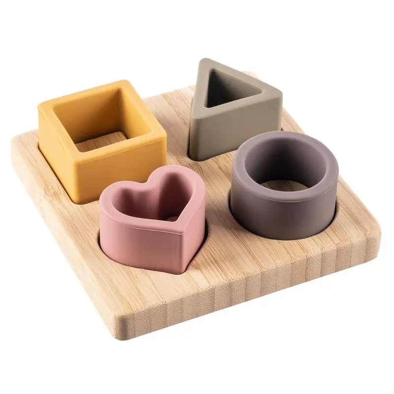 Zopa Multicolor Silicone & Bamboo Puzzle Toy 1